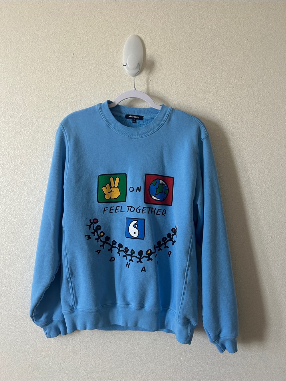 Madhappy Light Blue Graphic Crewneck Sweatshirt